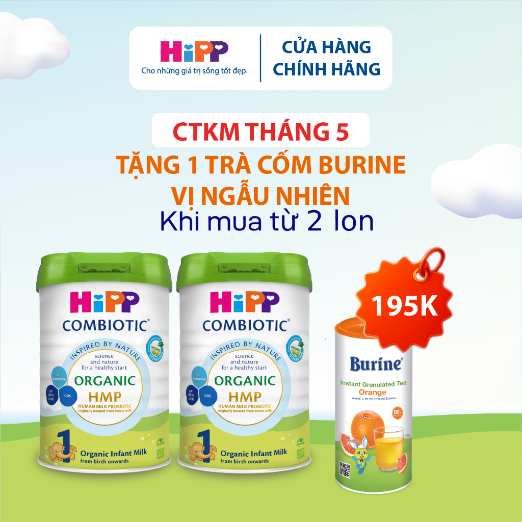 Sữa bột công thức HiPP 1 Organic Combiotic 800g bổ sung DHA trực tiếp.