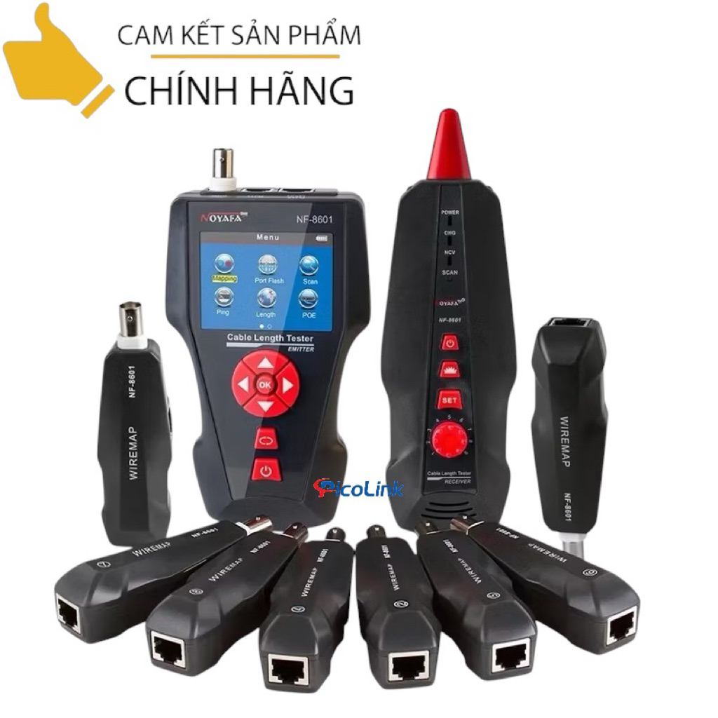 Máy test, dò dây mạng, Ping POE, BNC, điện thoại NF8601W NF-8601W chính hãng Noyafa