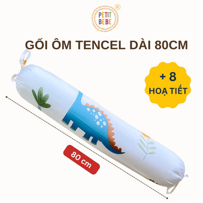 Gối ôm dài 80cm tencel 60s cho bé PETIT BEBE mềm mát thoáng khí an toàn bé trai bé gái
