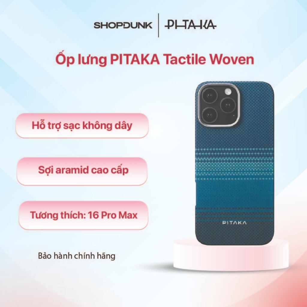 Ốp lưng PITAKA Tactile Woven dành cho iPhone 16 Pro Max - Moonrise