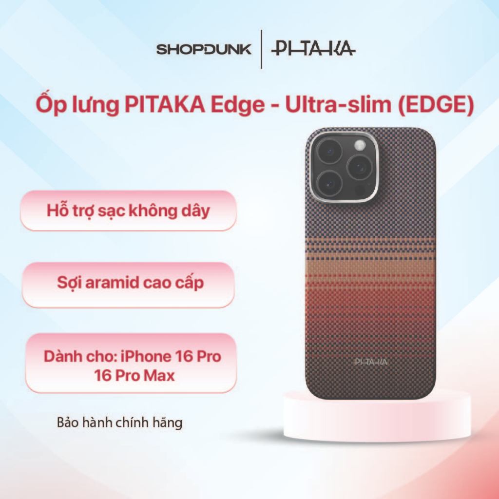 Ốp lưng PITAKA Ultra-Slim (with PitaTap) dành cho iPhone 16 Pro / iPhone 16 Pro Max - Sunset