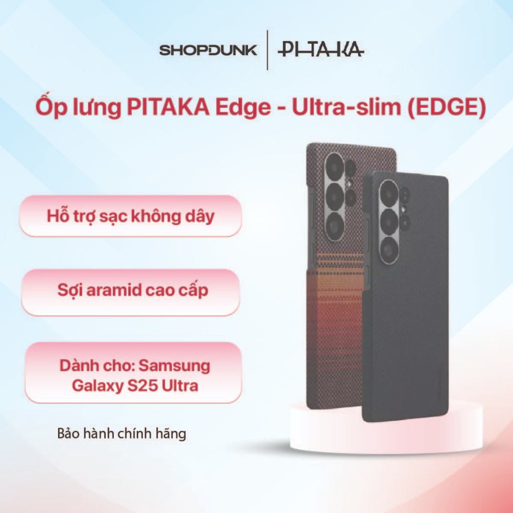 Ốp lưng PITAKA Ultra-slim (Edge) cho Samsung S25 Ultra
