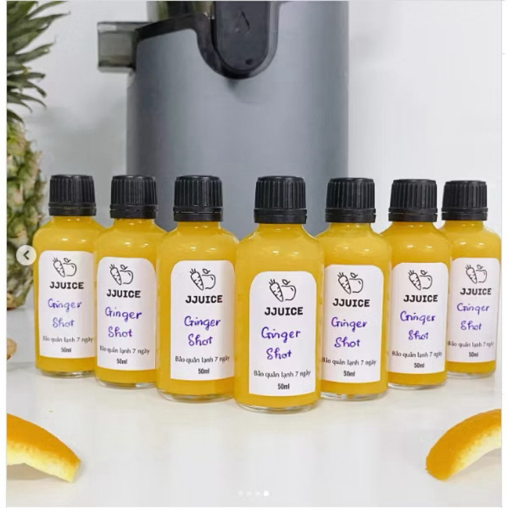 combo 10 Chai lọ thuỷ tinh ginger short 30ml ,50ml nắp nhựa đen, đựng ginger shot, nước ép, cafe, đồ
