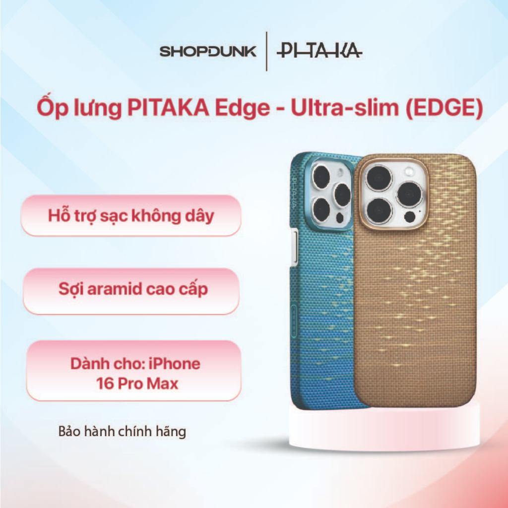 Ốp lưng PITAKA Edge (with PitaTap) dành cho iPhone 16 Pro Max