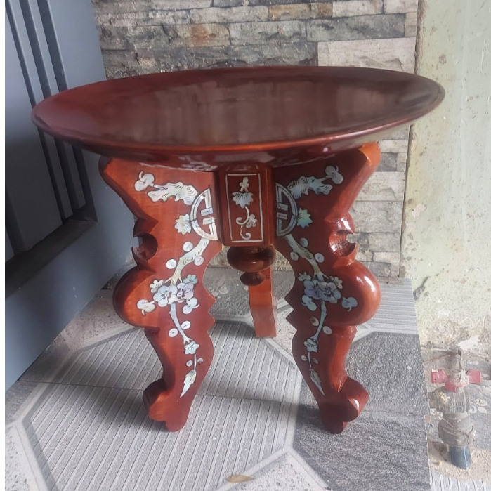 Bộ chò 3 chân gỗ tràm +Đĩa trái cây chưng hoa quả bàn thờ -Nhiều kích thước