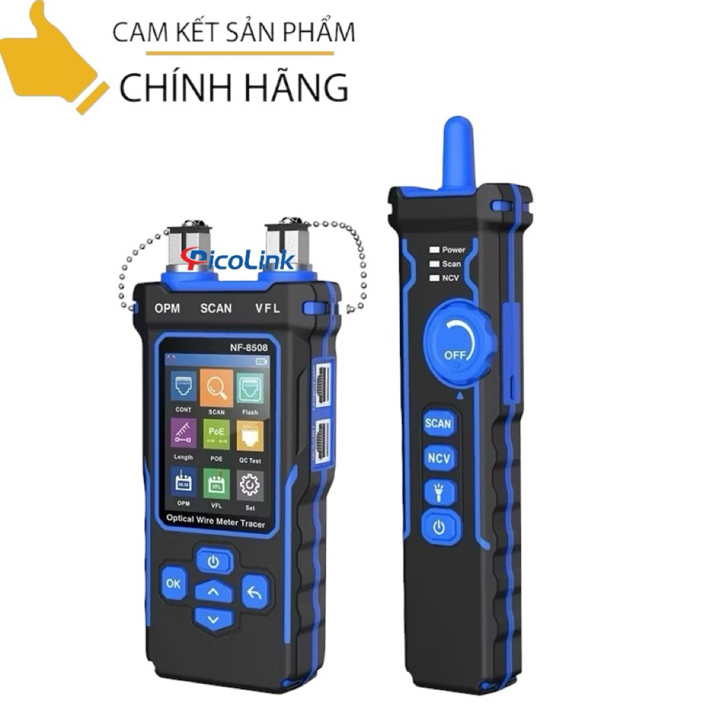 Máy Test Cáp Mạng + Dò mạng POE + Đo Công Suất Quang + VFL Noyafa NF-8508 NF8508