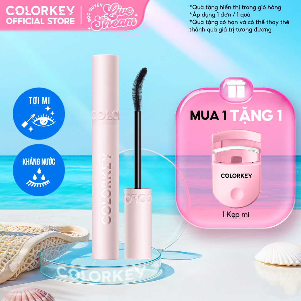 [LIVE] Mascara COLORKEY Hỗ Trợ Giúp Cong Và Dày Mi, Lâu Trôi, Chống Nước 6g