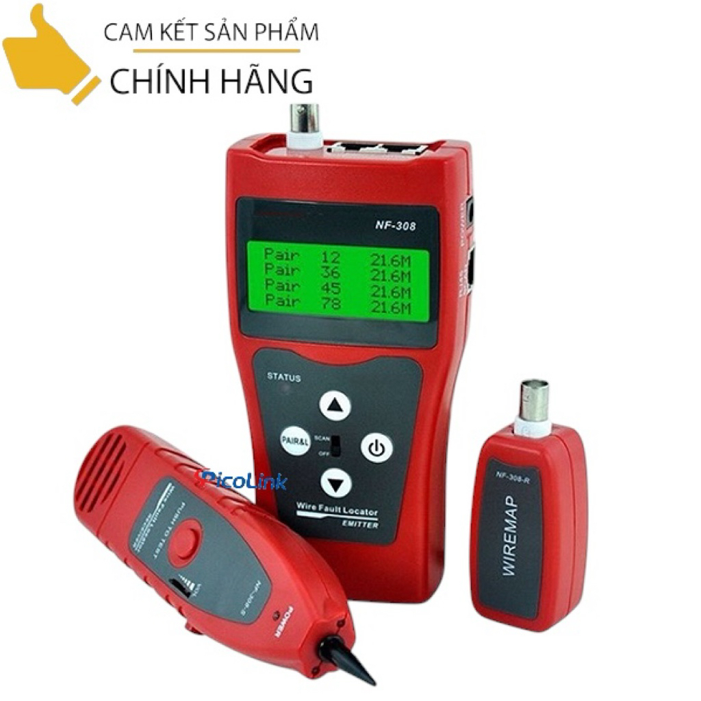 Máy test cáp mạng Noyafa NF308 NF-308 test RJ11, RJ45, BNC ( Chính Hãng ) – Mới 100%, Thanh lý Giá R