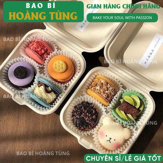 Combo 50 Hộp bã mía tự phân hủy, hộp bã mía đựng bánh kem bento cake