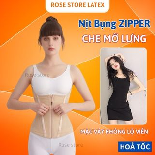 Latex Zipper - Đai Nịt Bụng Dây Kéo Kết Hợp Móc Cài  [ Tặng Kèm Áo Liner ]