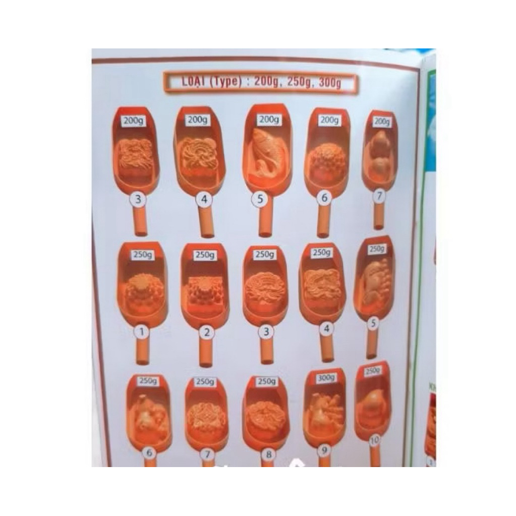 KHUÔN TRUNG THU GÕ 200g ,250g, 300g