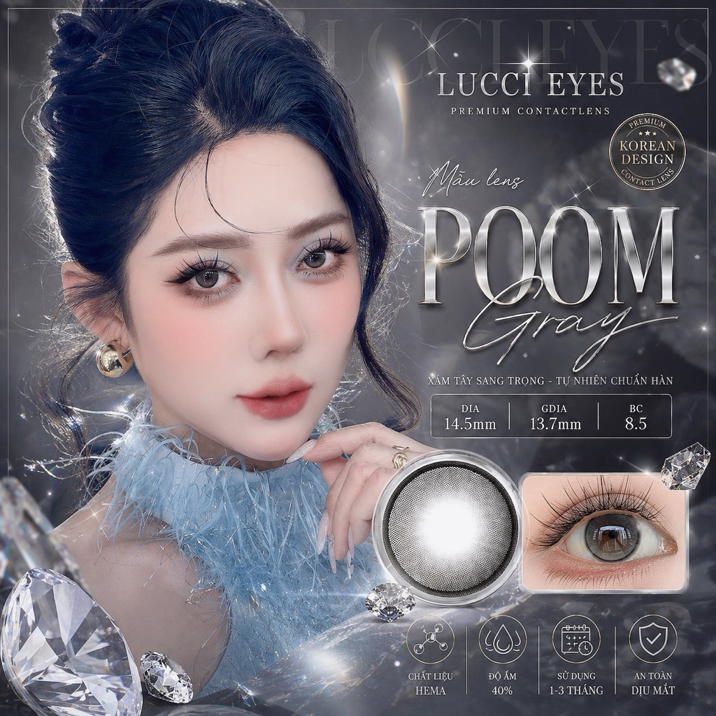 POOM GRAY - Xám tự nhiên - Olivia Monrose lens