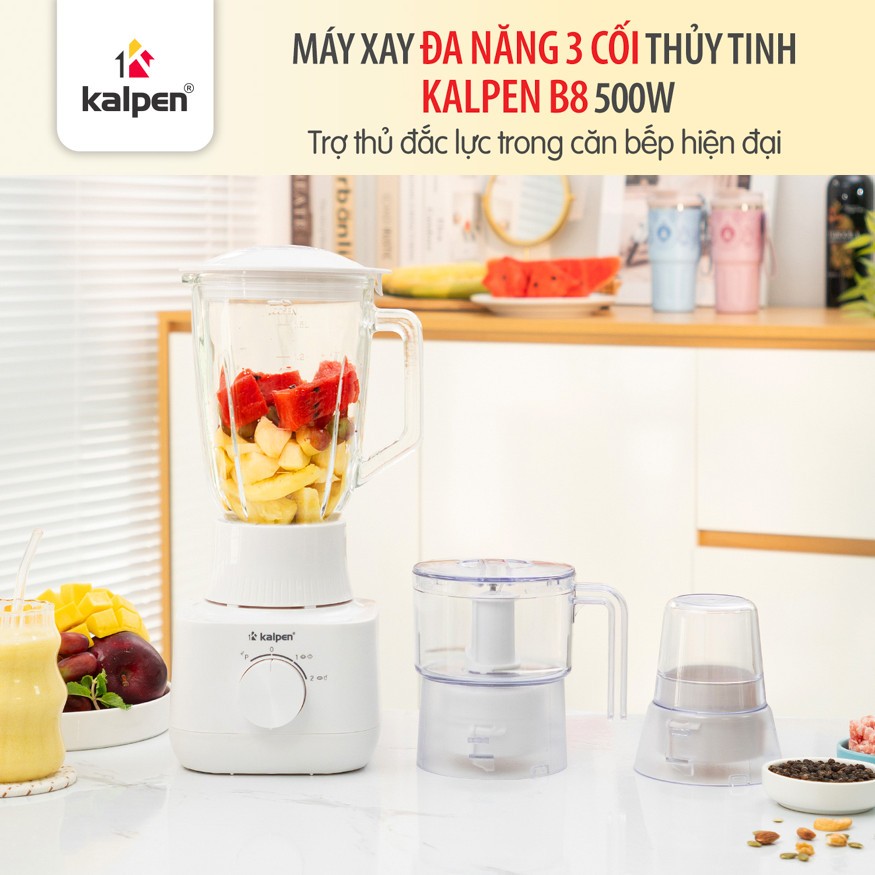 Máy xay đa năng 3 cối Kalpen B8 500W II PHILIPS HR2222/00 I HR2221/00 I Philips HR2223/00 700W II