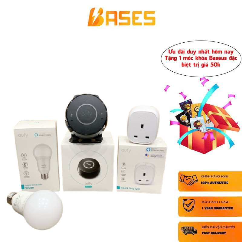 Set 3 sản phẩm Anker Eufy gồm Đèn + ổ cắm + loa thông minh