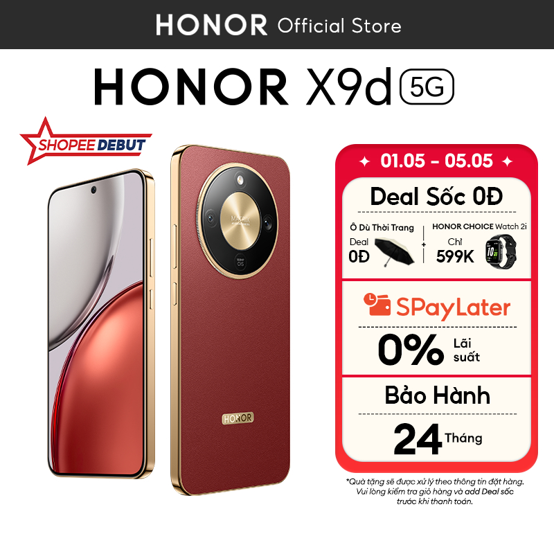 [ƯU ĐÃI ĐỘC QUYỀN] Điện Thoại Honor X9d 5G 8GB/12GB + 256GB/512GB | Pin 8300mAh | Camera AI OIS 108 MP| BH 24 Tháng