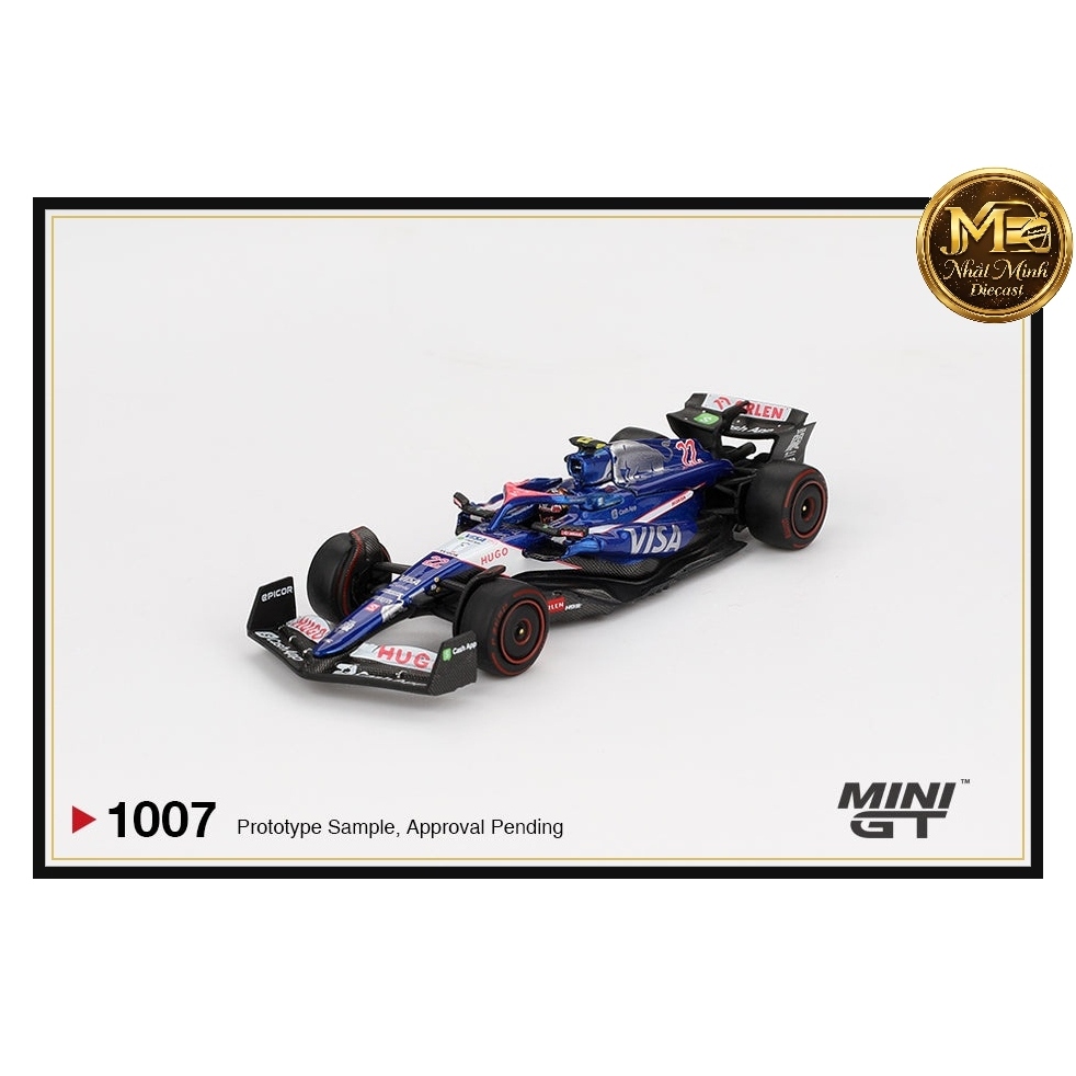 Mô hình xe RB VCARB 01 #22 Yuki Tsunoda 2024 F1 2024 Bahrain GP tỉ lệ 1:64 MiniGT MGT01007