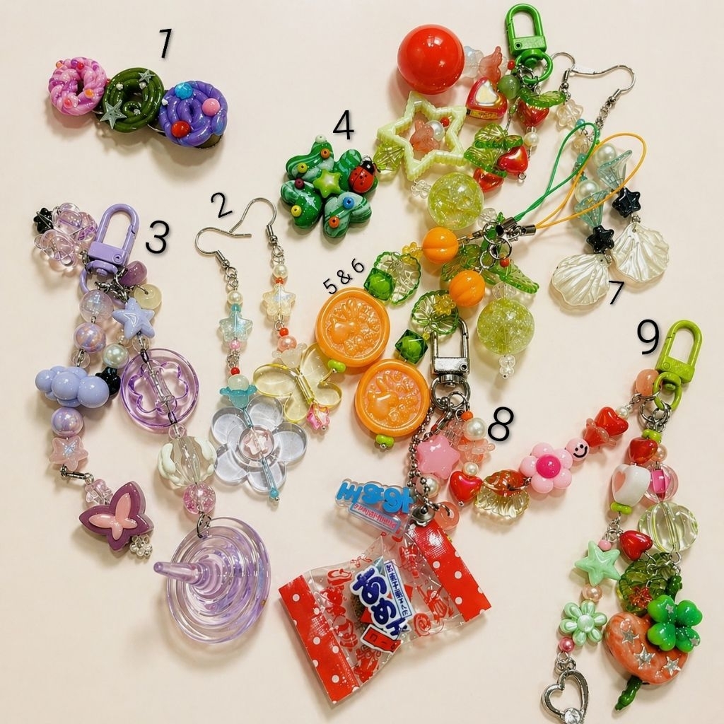 Keychain/Phone charm/Earrings...phong cách Jumino/Shoujo/Aqua...