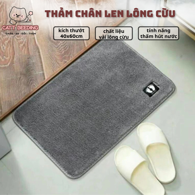 Thảm Lau Chân Lông Cừu Len Mềm Havico