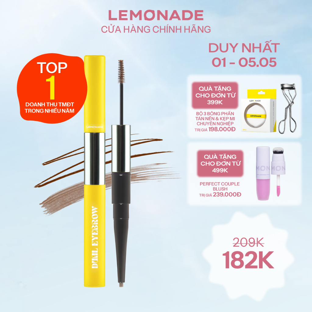 Chì kẻ mày 2 đầu Lemonade Dual Eyebrow 2.75g
