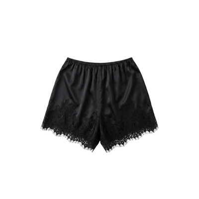 TUBYCATU Quần Short Phối Ren Lưng Thun Black Lace Chất Lụa Sang Trọng Dễ Phối