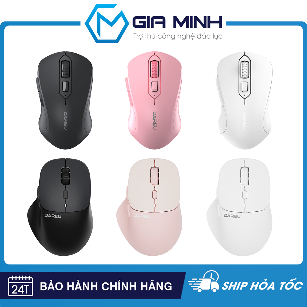 Chuột Máy Tính Không Dây Giá Rẻ DareU LM115G LM115B LM165D - Tặng Kèm Pin - Full VAT - Bảo Hành 24 T