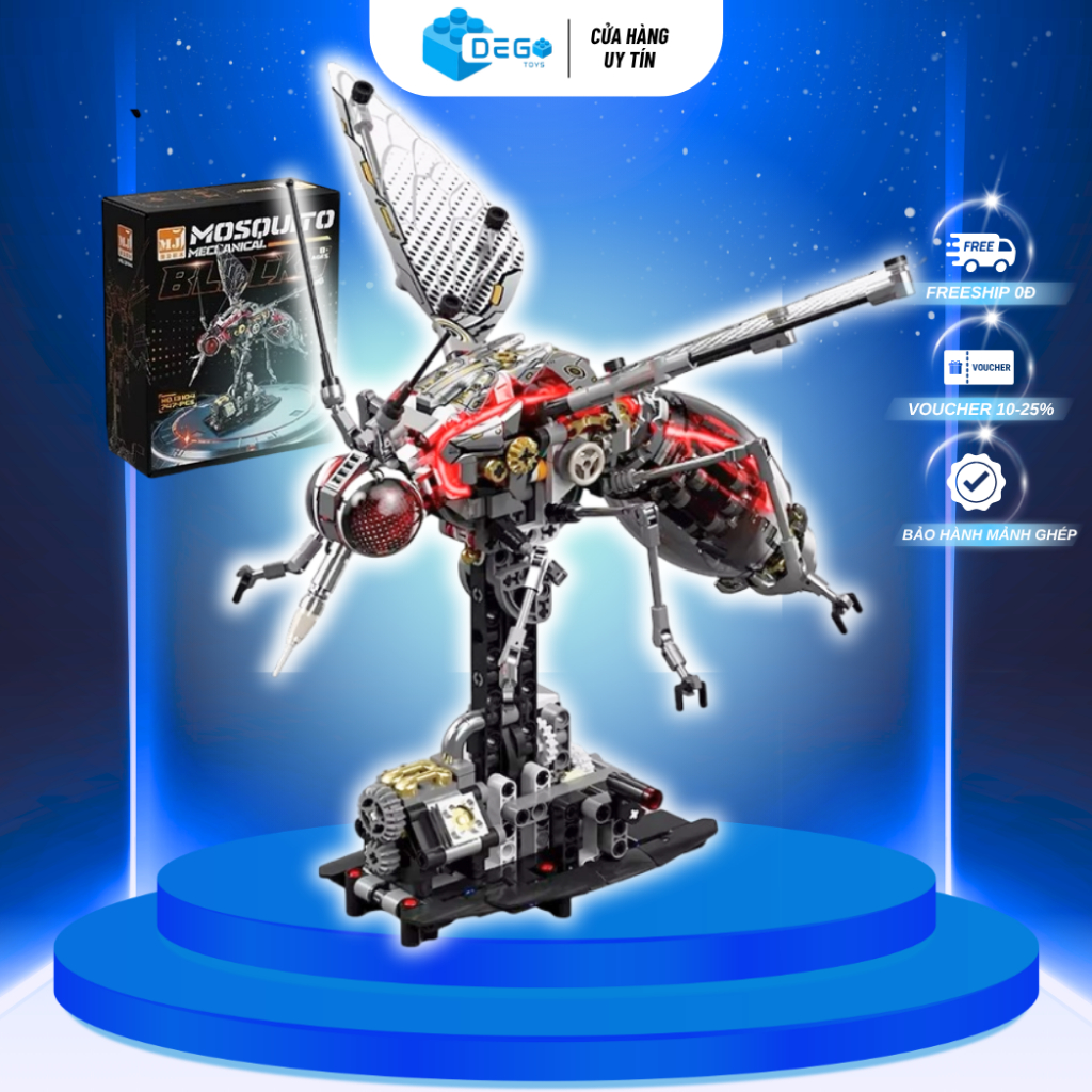 Mô hình lắp ráp Muỗi Cơ khi có led SKU 13104, Đồ chơi lắp ráp Muỗi Cơ khi trưng bày DEGO Toys