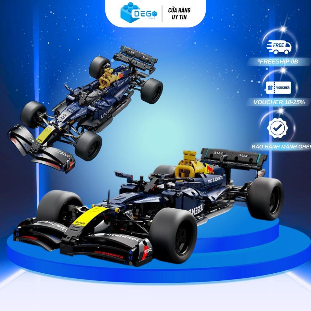 Mô hình lắp ráp siêu xe đua F1 màu Red Bull JZH-050 Tỉ lệ 1:10 , đồ chơi lắp ráp siêu xe đua F1 Dego