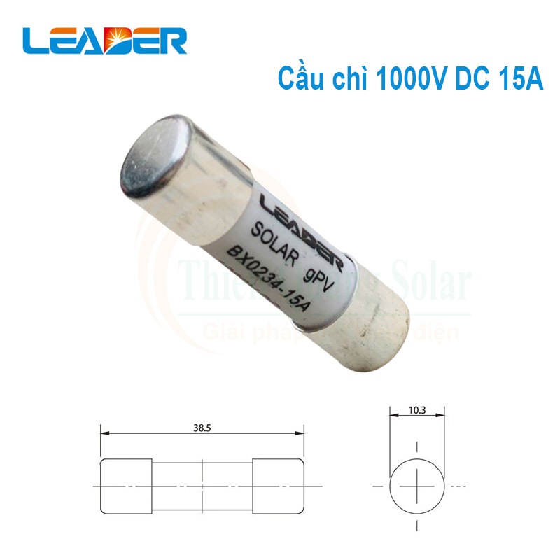 Cầu chì, Fuse, BX0234 -15A, 1000V 15A 10x38 (mm) LEADER
