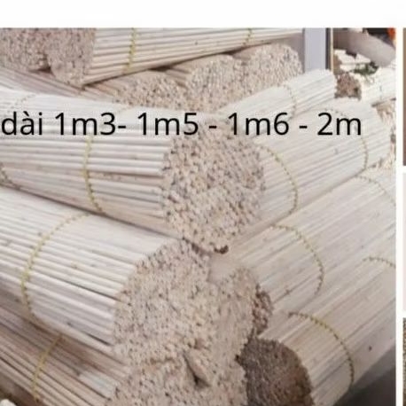 ( Phi 3cm) Thanh Gỗ Tròn Dài 1m3- 1m5- 1m6- 2m Gỗ Bồ Đề