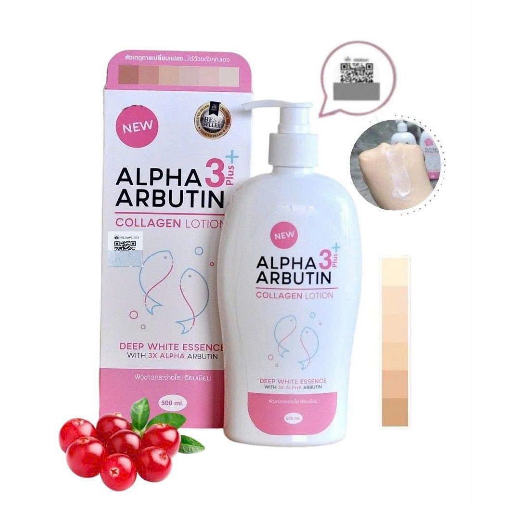 Sữa dưỡng thể Alpha Arbutin Collagen Lotion 3 Plus 500ml Thái LanDưỡng Trắng Da Alpha Arbutin Collag