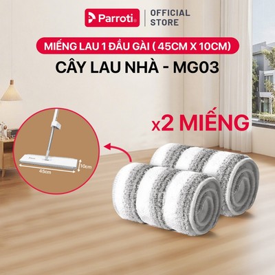 Miếng lau thay thế một đầu gài 45cm x10 cm , Combo 2 miếng lau dùng cho cây lau tự vắt 45cm Parroti Magic - MG03