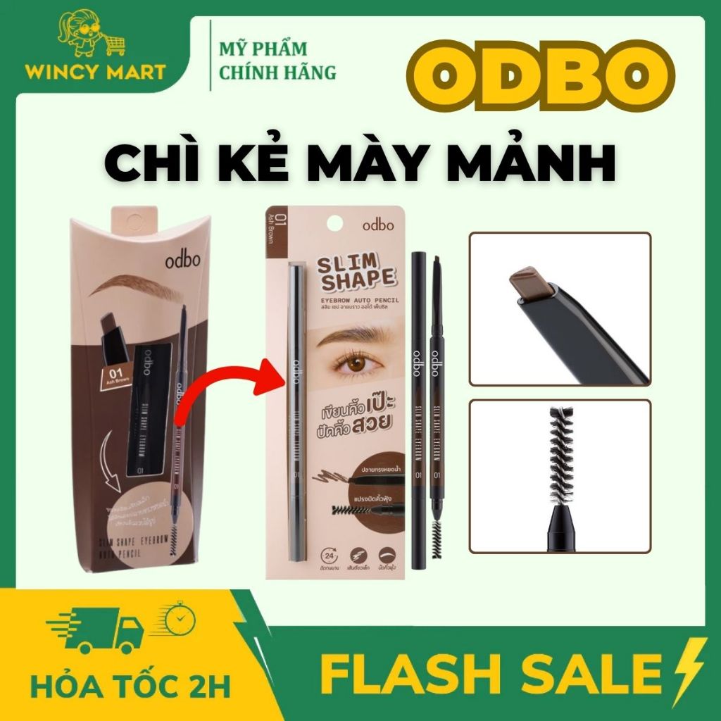 Chì Kẻ Mày Siêu Mảnh ODBO Slim Shape Eyebrow Auto Pencil OD703 Đầu Bút Mảnh, Thon Gọn, Tạo Hình Dáng