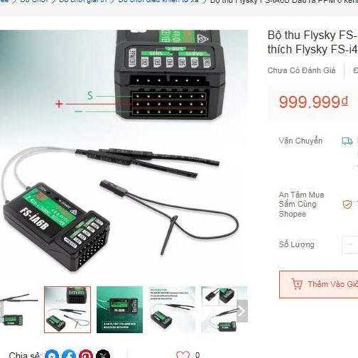 Bộ nhận tín hiệu flysky RX FS-iA6B rx ia6b 6 kênh 2.4G Hàng chính hãng Fly Sky ( mới 100% thanh lý )