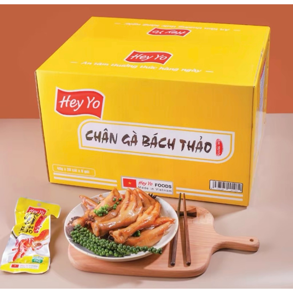 1 thùng 160 chân gà Bách Thảo Hey Yo food và chân gà Pento Hey Yo