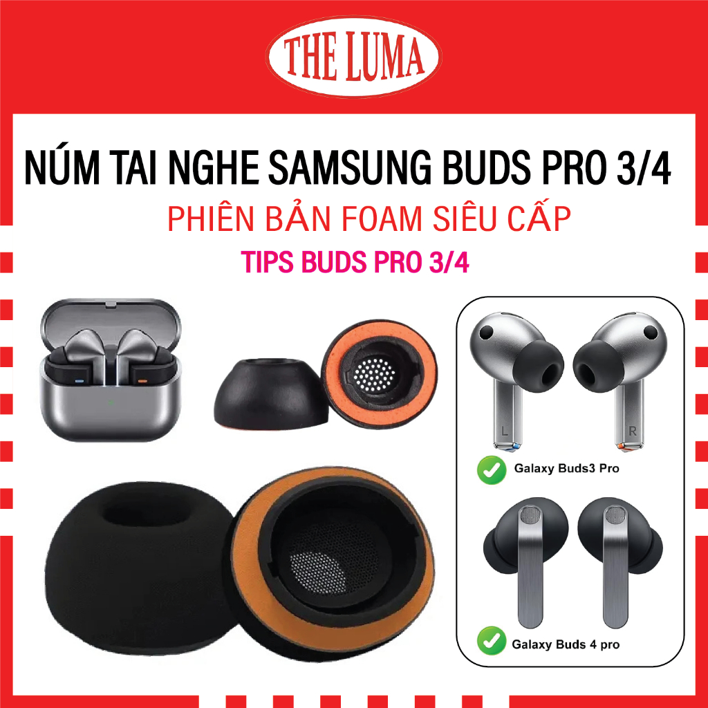 [BUDS PRO 3/4 SIÊU CẤP] BỘ 2 NÚT TAI NGHE SAMSUNGBUDS PRO 3/4 SIÊU CẤP TỰ PHỤC HỒI