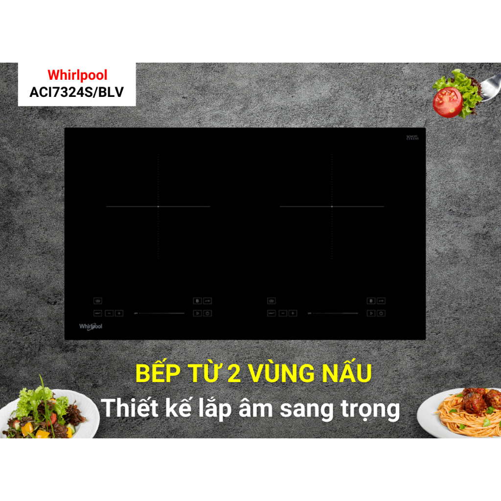 BẾP TỪ ĐÔI WHIRLPOOL ACI7324S/BLV mặt bếp bằng kính Schott Ceran Chuẩn Đức