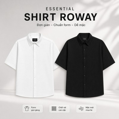 Áo sơ mi ROWAY form regular | Cộc tay đũi sóng