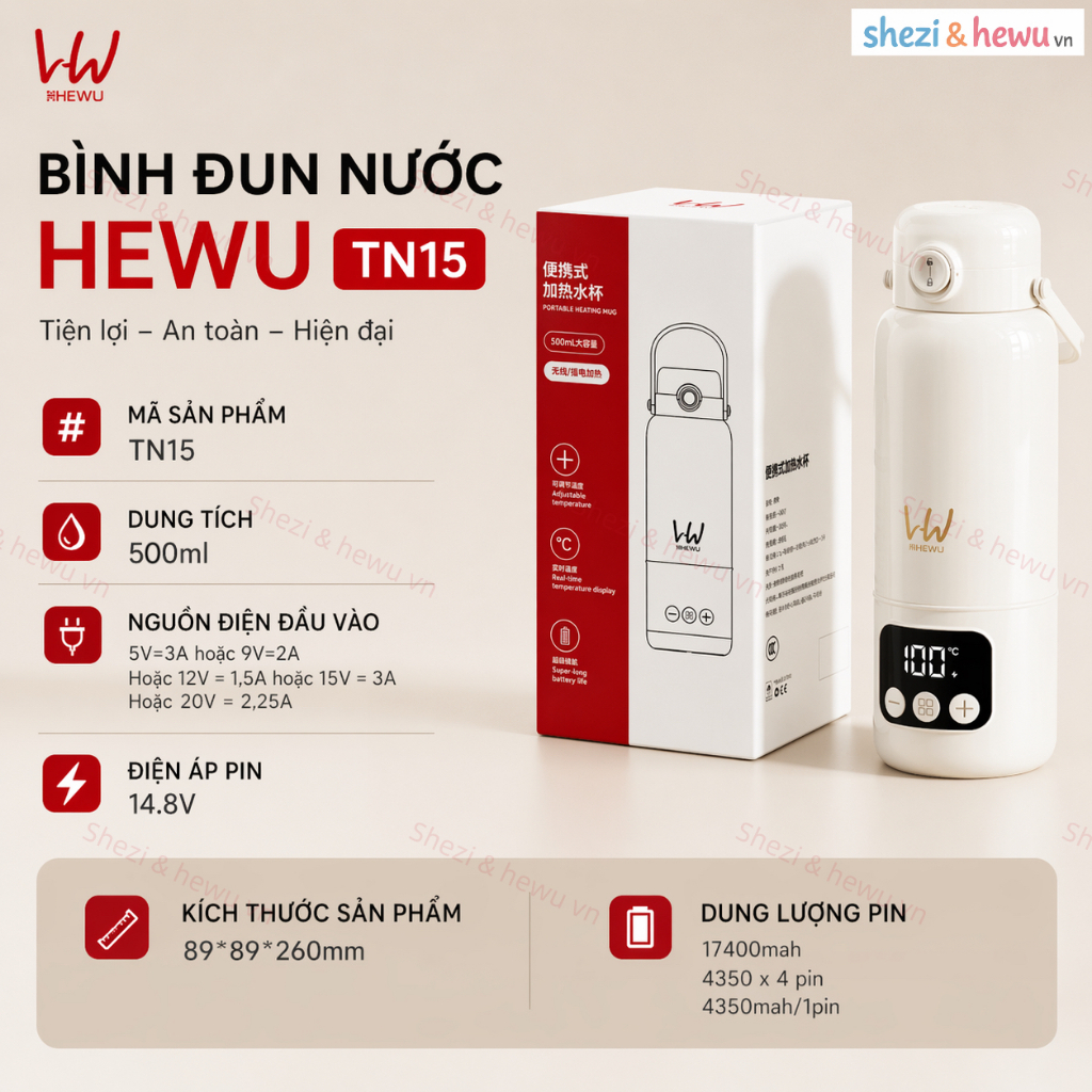 SHEZI & HEWU thế hệ mới 2025 — ấm đun nước điện đầu tiên có thể đun nóng đến 100°C ở cả hai chế độ. | BigBuy360 - bigbuy360.vn