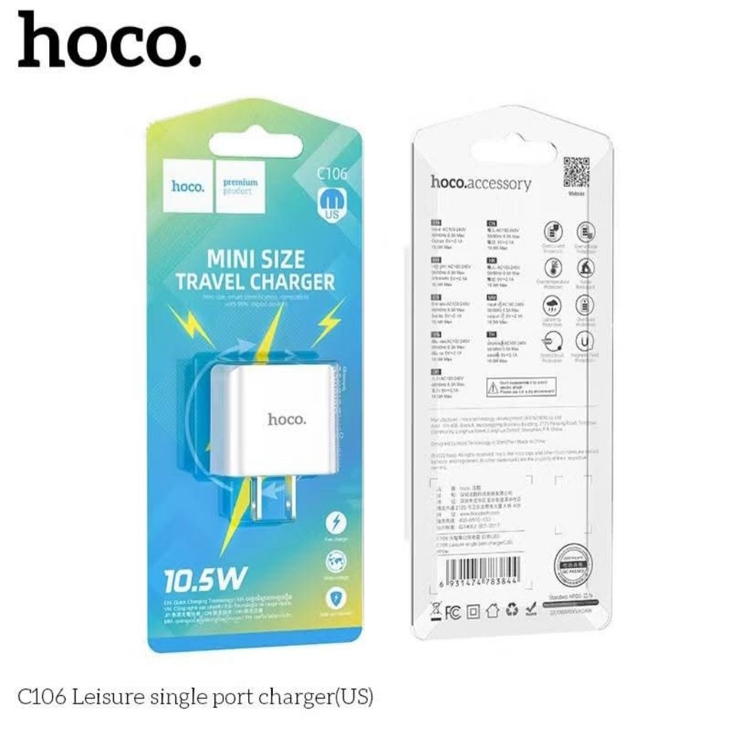 Củ sạc cổng usb hoco C106