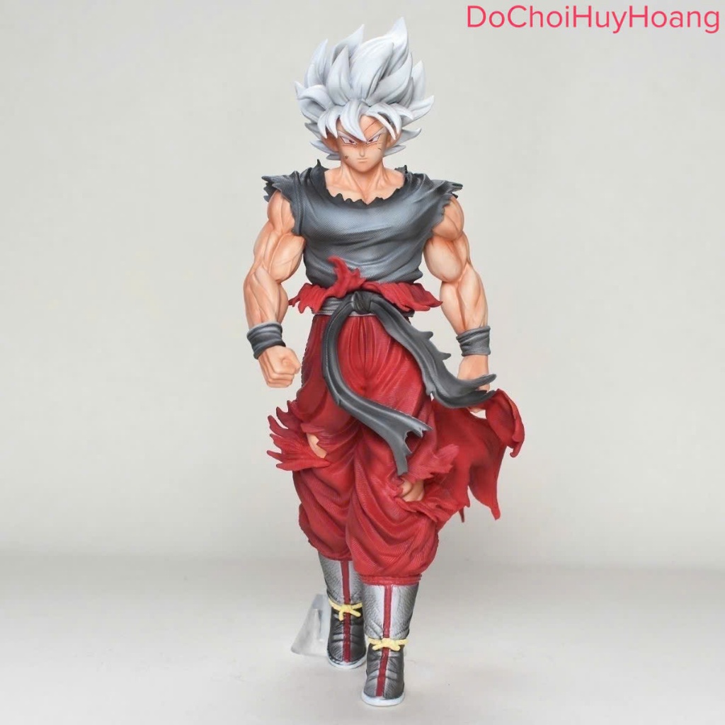 Mô hình tượng nhân vật Songoku tóc trắng cầm áo cao 30cm Dragon Ball