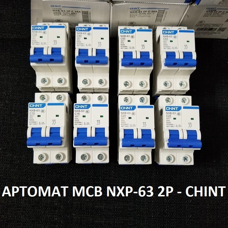 [Chính hãng] Aptomat, CB tép MCB CHINT NXB-63 2P 6A 10A 16A 20A 25A 32A 40A 50A 63A, NXB-125 2P 100A