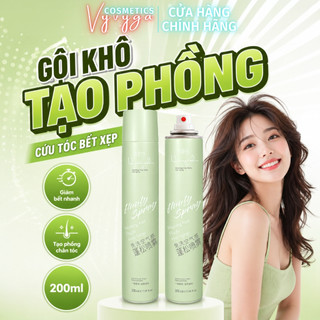 Dầu gội khô FLUUFY SPRAY tạo phồng 200ml gội đầu khô không cần nước xịt khô tạo phồng tóc, cho nam nữ không bết tóc GK03