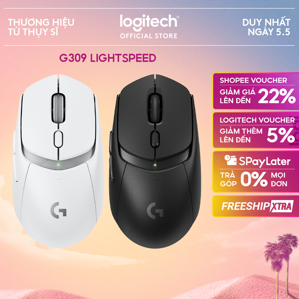 Chuột gaming không dây Logitech G309 LIGHTSPEED - Switch LIGHTFORCE, HERO 25K, Pin hơn 300h