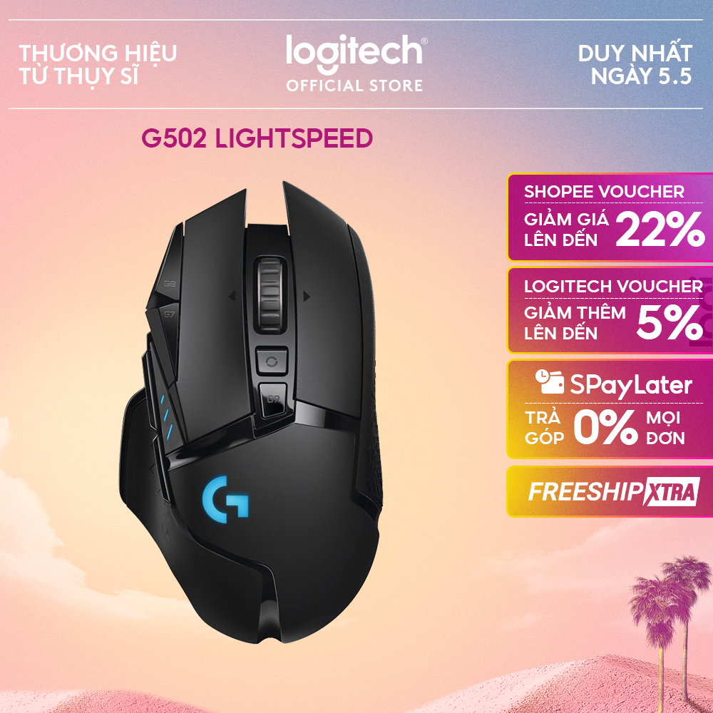 Chuột gaming không dây Logitech G502 LIGHTSPEED - RGB, 11 nút lập trình