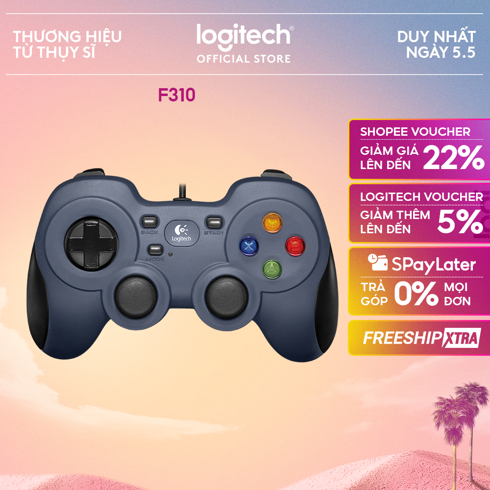 Tay cầm gaming console có dây Logitech F310 - 4 phím di chuyển D-Pad, TV Android