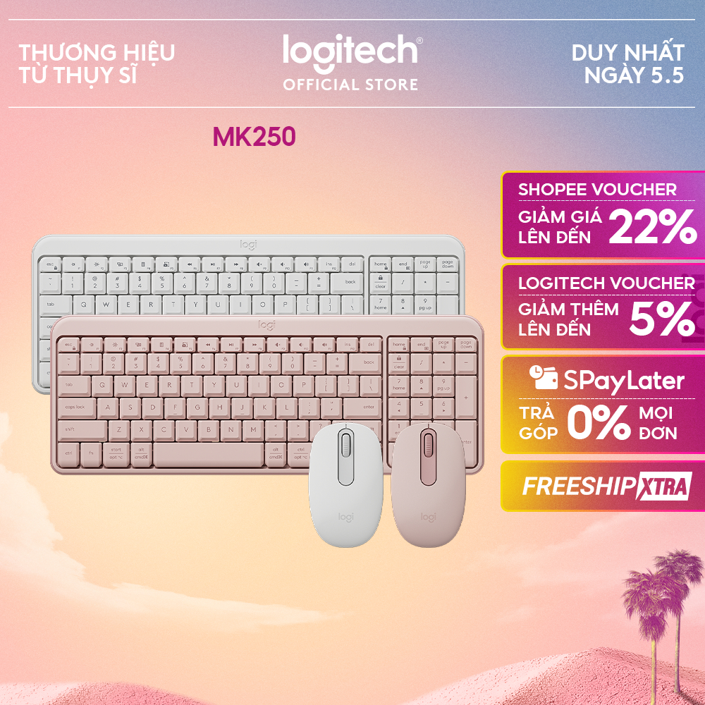 Combo Bàn phím & chuột không dây Bluetooth Logitech MK250 - dễ kết nối, thiết lập, thiết kế nhỏ gọn | BigBuy360 - bigbuy360.vn
