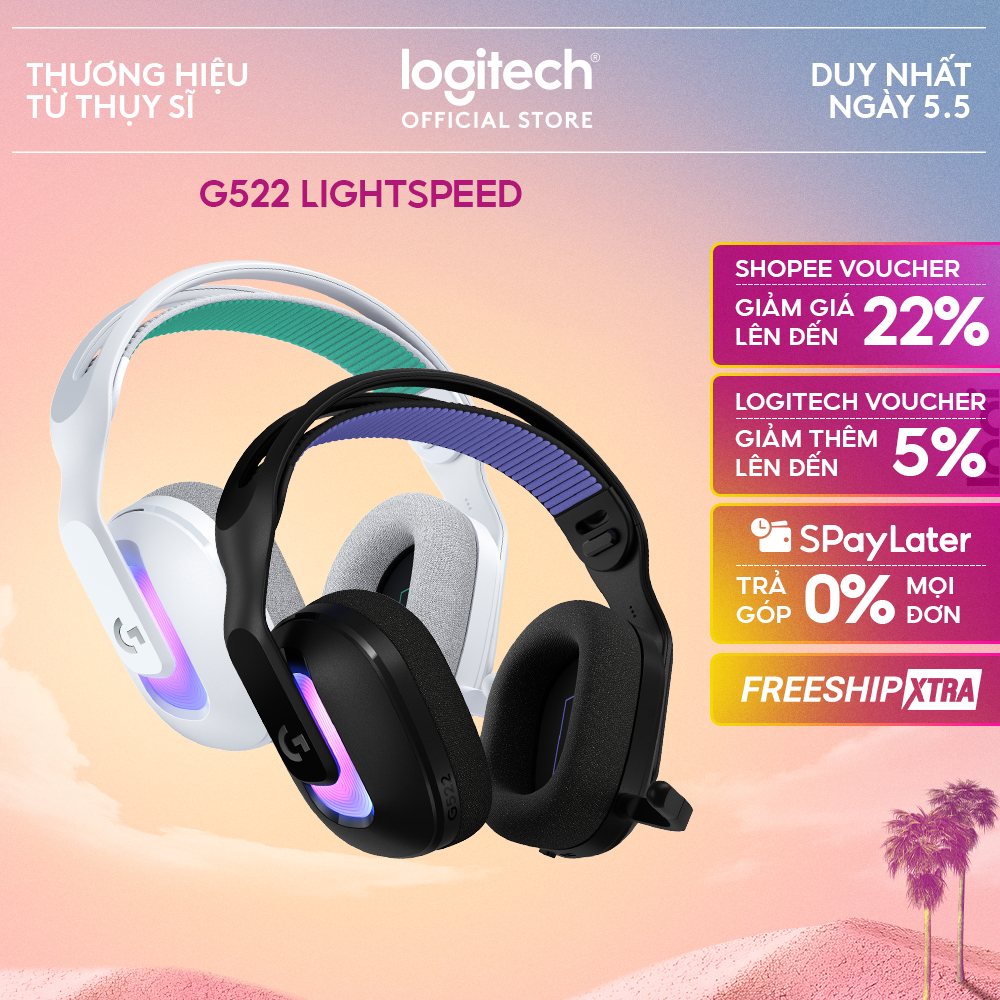 Tai nghe Gaming không dây Logitech G522 LIGHTSPEED - LIGHTSYNC RGB, Kết nối 3 chế độ