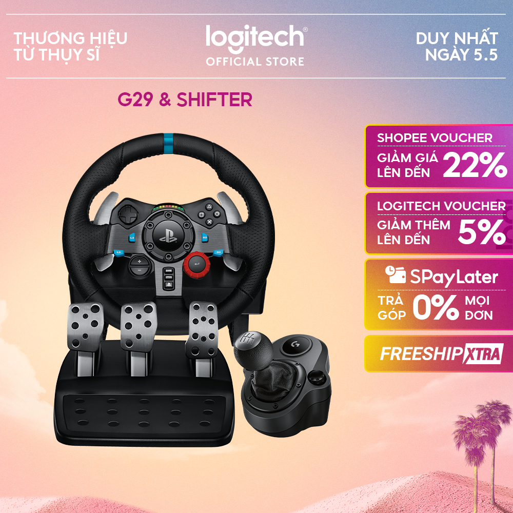 Combo Vô Lăng Logitech G29 Driving Force Và Cần số Logitech SHIFTER