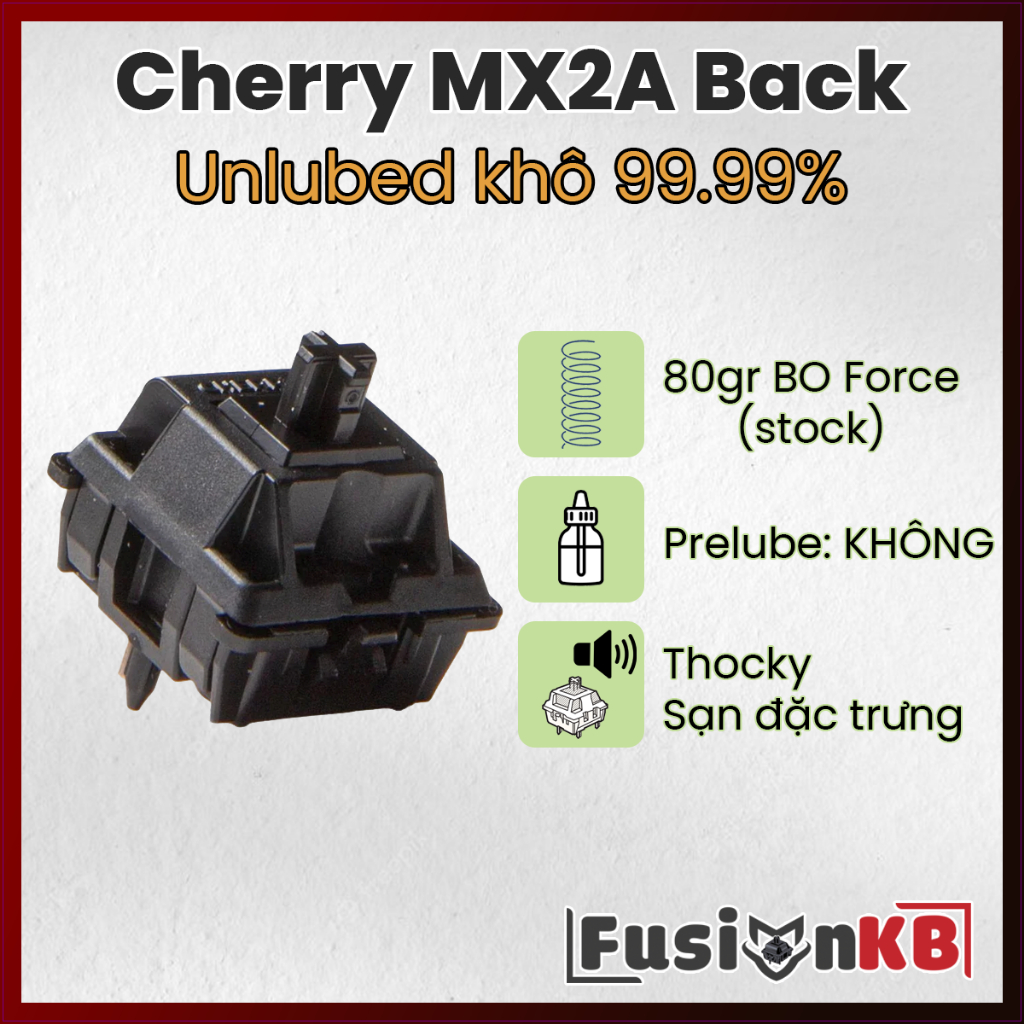 Cherry MX2A black Unlubed | Cherry MX2A switch | Switch bàn phím cơ | FusionKB