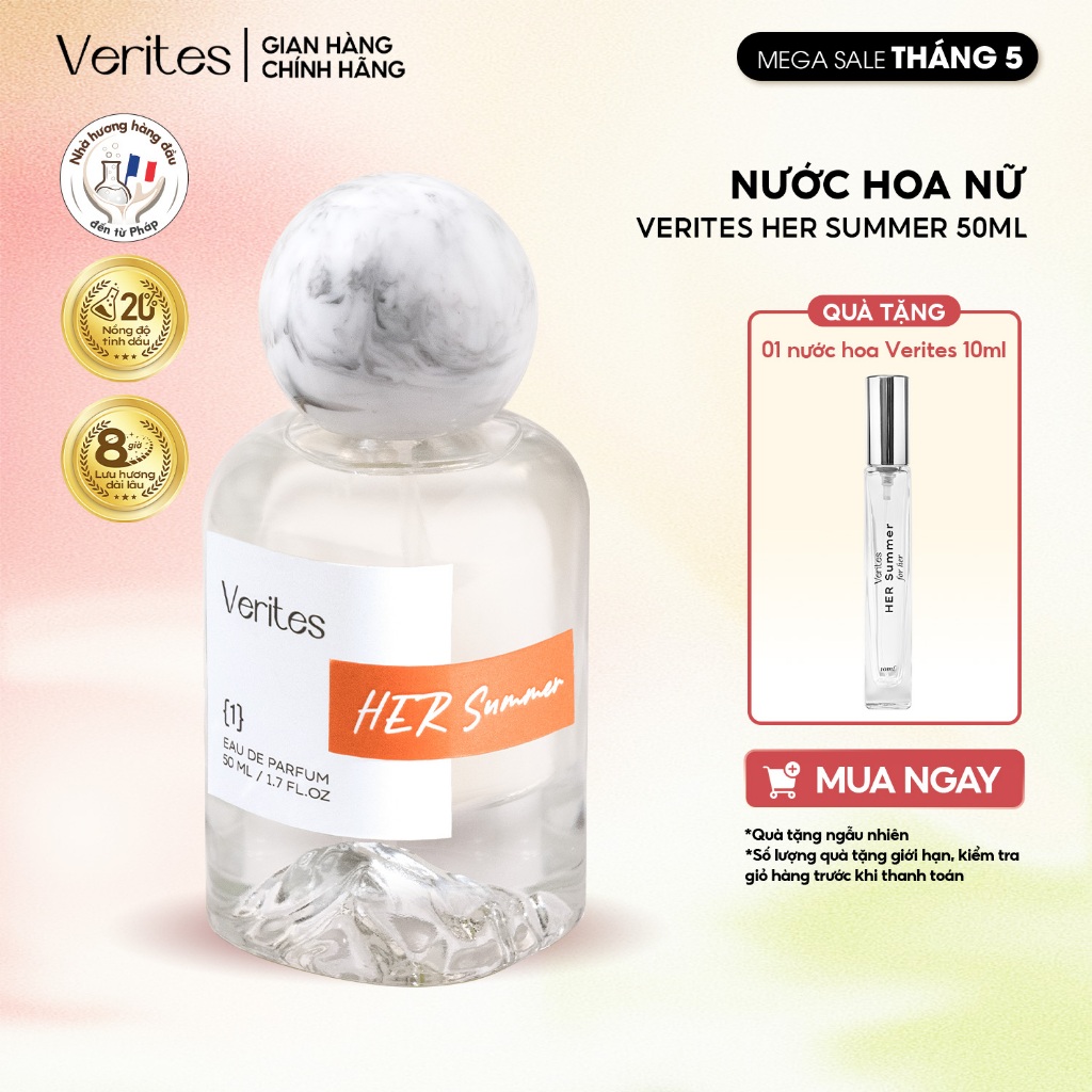 Nước Hoa Nữ Verites Her Summer Nữ tính, Dịu dàng, Cuốn hút 50ml